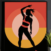 Farbmädchen Vintage Silhouette Poster