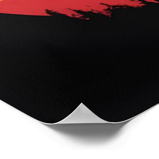 Farbmädchen Vintage Silhouette Poster (Ecke)