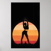Farbmädchen Vintage Silhouette Poster (Vorne)