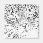 Farbmagnet für Erwachsene: Katzengesicht Magnet (Vorne)