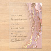 Farbmarmor | Erste Heilige Kommune Acryleinladungen (Vorderseite)