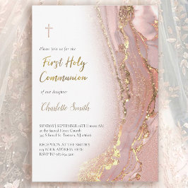 Farbmarmor | Erste Heilige Kommunion Einladung
