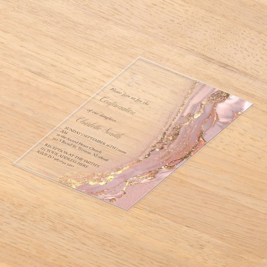 Farbmarmor | Konfirmation Acryleinladungen (Ablage )