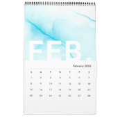Farbmarmortextur Modern Monatskalender Kalender (Feb 2026)