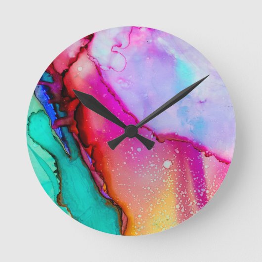 Farbmashup Runde Wanduhr (Vorderseite)