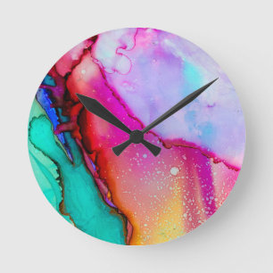 Farbmashup Runde Wanduhr