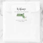 Farbmassachusetts zum Hochzeitsempfang oder -kiste Quadratischer Aufkleber (Tasche)