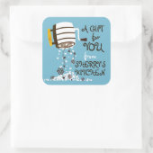 Farbmehlsifter aus der Küche Quadratischer Aufkleber (Tasche)