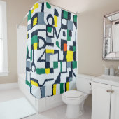 Farbmesser; Abstrakte Rastermalerei; Duschvorhang (Beispiel)