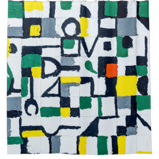 Farbmesser; Abstrakte Rastermalerei; Duschvorhang