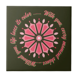 FARBMODERNE BLUME GIFT DAUGHTER SISTER MAMA FLIESE