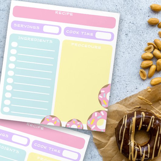 Farbmodifizierbares Blankblatt Konditorrei Rezept Notizblock