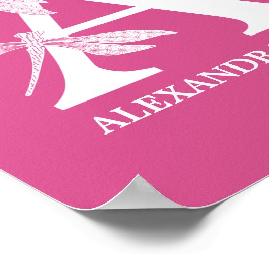 Farbmonogramm-Blumenbrief A-Kinderzimmer Poster (Ecke)