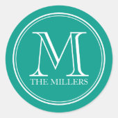 Farbmonogramm für das bearbeitbare Hintergrundbild Runder Aufkleber (Vorderseite)