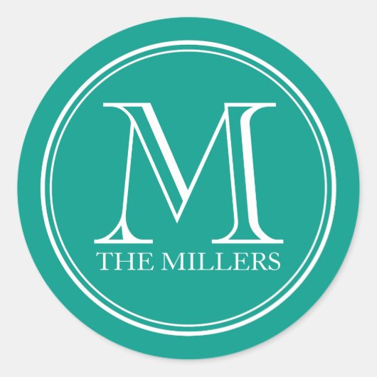 Farbmonogramm für das bearbeitbare Hintergrundbild Runder Aufkleber (Vorderseite)