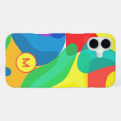 Farbmonogramm-Muster für leuchtende Zirkusfarben iPhone Hülle (Rückseite (Horizontal))
