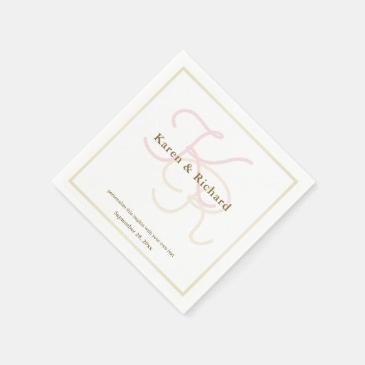 Farbmonogramm Serviette (Ecke)