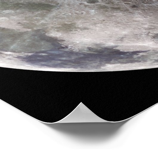 Farbmosaik des Mond der Erde Poster (Ecke)