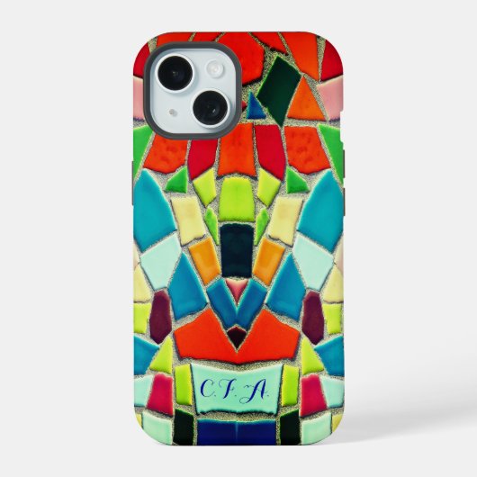 Farbmosaik iPhone 15 Hülle (Rückseite)