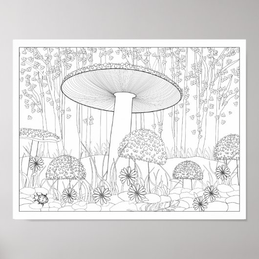 Farbmushroom Forest Poster (Vorne)