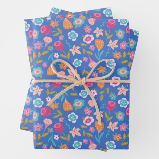 Farbmuster abstrakter Blume Geschenkpapier Set (Beispiel)