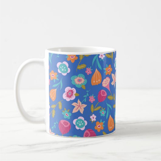 Farbmuster abstrakter Blume Kaffeetasse (Links)
