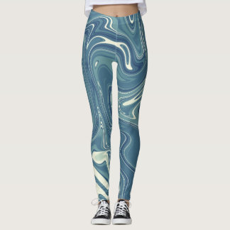 Farbmuster Blau und Grau Leggings