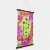 Farbmuster Blumen Wandteppich Mit Holzrahmen (Gewinkelt)