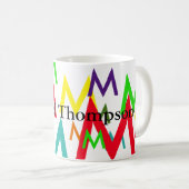 Farbmuster der Anfangsbuchstaben erstellen Kaffeetasse (VorderseiteRechts)