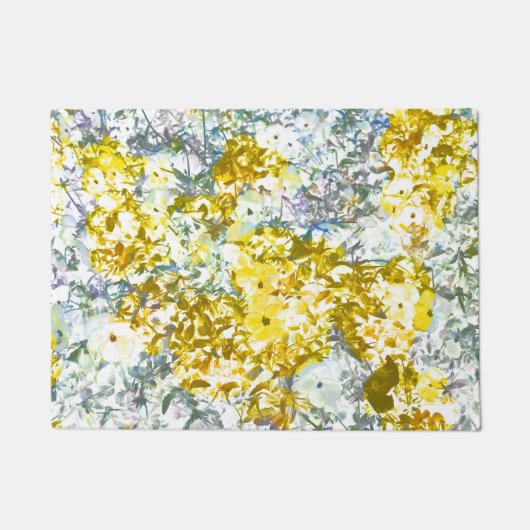 Farbmuster der gelbgrauen Blume Fußmatte (Vorderseite)