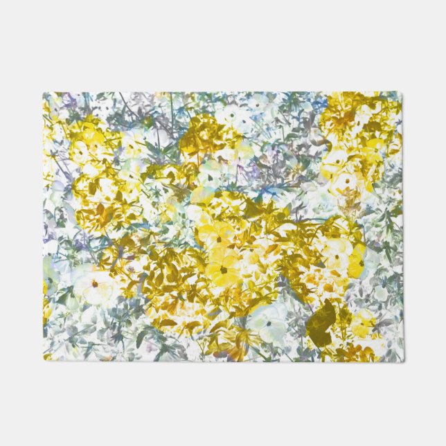 Farbmuster der gelbgrauen Blume Fußmatte (Vorderseite)