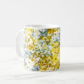 Farbmuster der gelbgrauen Blume Kaffeetasse (Vorderseite Links)
