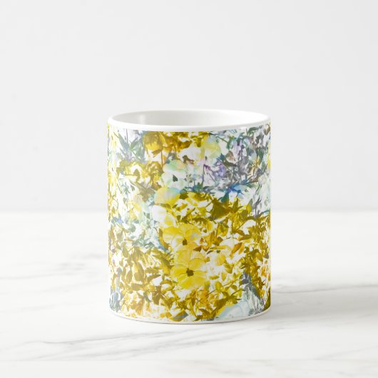 Farbmuster der gelbgrauen Blume Kaffeetasse (Mittel)