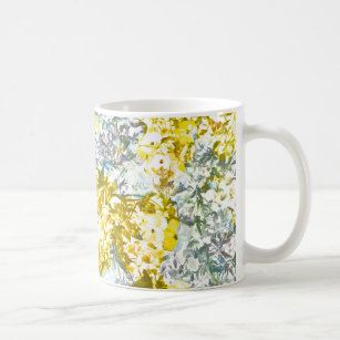 Farbmuster der gelbgrauen Blume Kaffeetasse