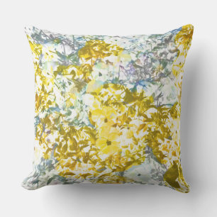 Farbmuster der gelbgrauen Blume Kissen