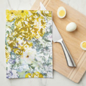 Farbmuster der gelbgrauen Blume Küchentuch (Viertel Falte)