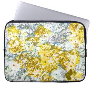 Farbmuster der gelbgrauen Blume Laptopschutzhülle