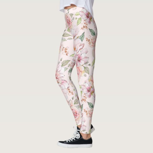 Farbmuster der Rose in Pastellfarbe Leggings (Links)