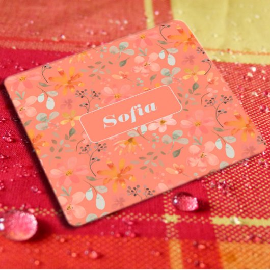 Farbmuster für die Blume Rechteckiger Pappuntersetzer