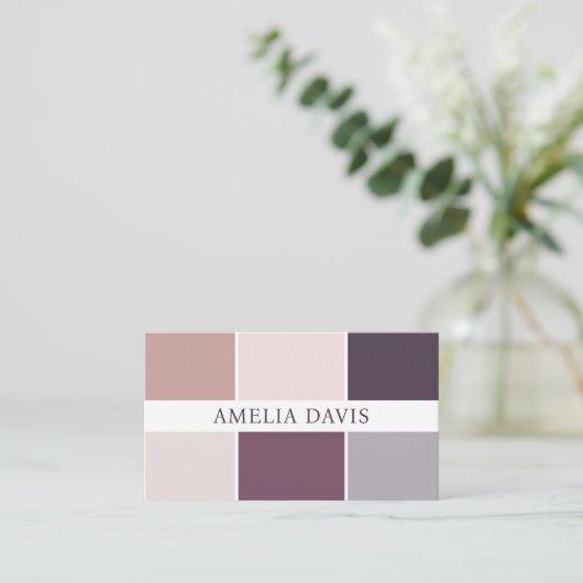 Farbmuster im eleganten Pastellfarbenmuster Visitenkarte (Stehend Vorderseite)