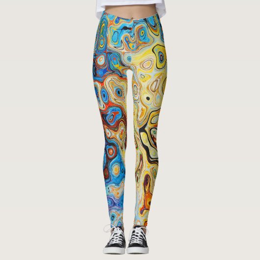 Farbmuster mit abstraktem Beschaffenheitsgebrauch Leggings (Vorderseite)