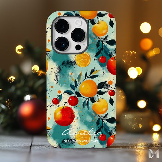 Farbmuster mit Früchten mit Zitrusfrüchten und Bee Case-Mate iPhone Hülle