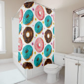 Farbmuster mit Rosa, Blau und Schokolade d Duschvorhang (Beispiel)
