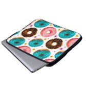 Farbmuster mit Rosa, Blau und Schokolade d Laptopschutzhülle (Vorne Knopf)