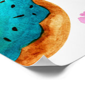 Farbmuster mit Rosa, Blau und Schokolade d Poster (Ecke)