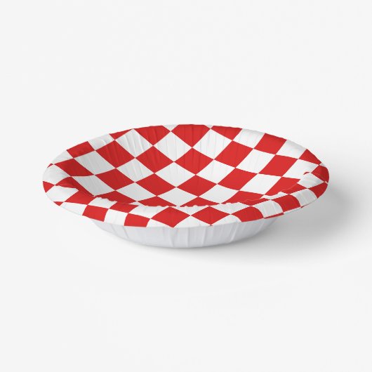 Farbmuster Party Papiertafel aus weißem Karo Pappteller (Gewinkelt)