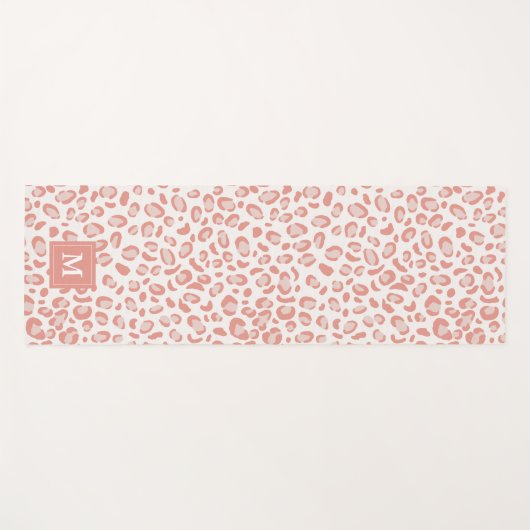 Farbmuster rosa Leopard Monogramm Yogamatte (Vorderseite (Horizontal))