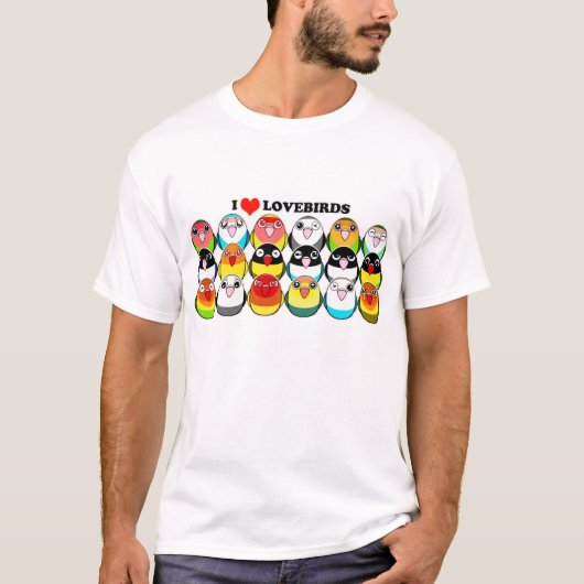 Farbmutationen von Lovebird T-Shirt (Vorderseite)