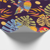 Farbnahtlos, exotische Vögel und Pflanze Geschenkpapier (Ecke)