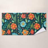 Farbnahtlose handillustrierte Blume Badehandtuch (Badehandtuch)